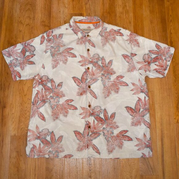 Tommy Bahama Other - Tommy Bahama Short Sleeve Reverse Pattern Silk Button Up Shirt Sz XXL